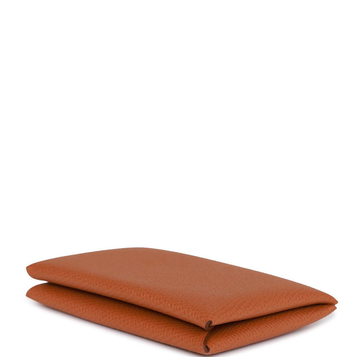Top quality Hermes Calvi Card Holder Gold Epsom Palladium Hardware