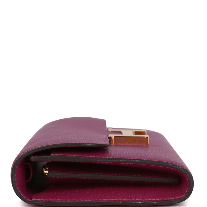 Top quality Hermes Constance Wallet To Go Anemone Evercolor Gold Hardware