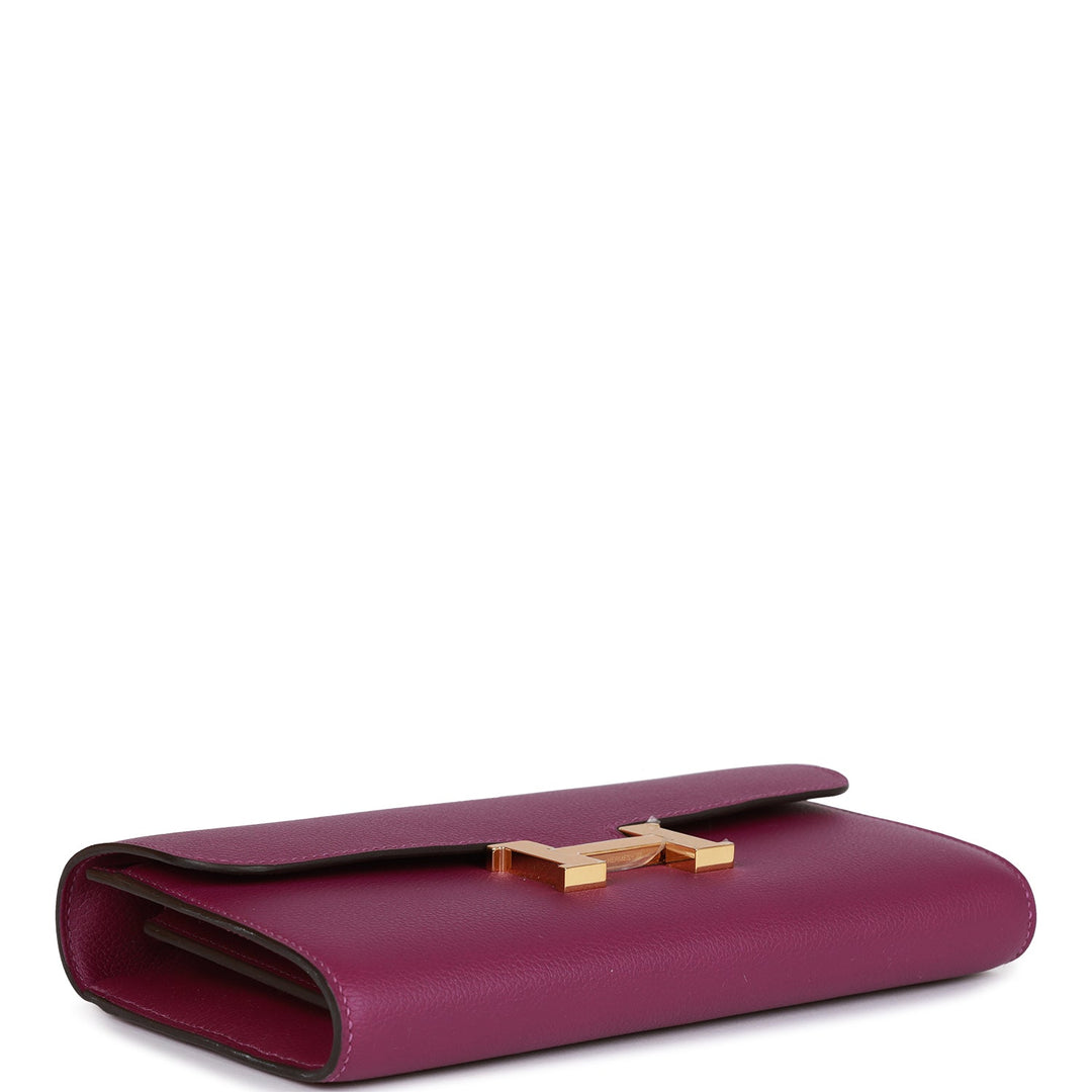 Top quality Hermes Constance Wallet To Go Anemone Evercolor Gold Hardware