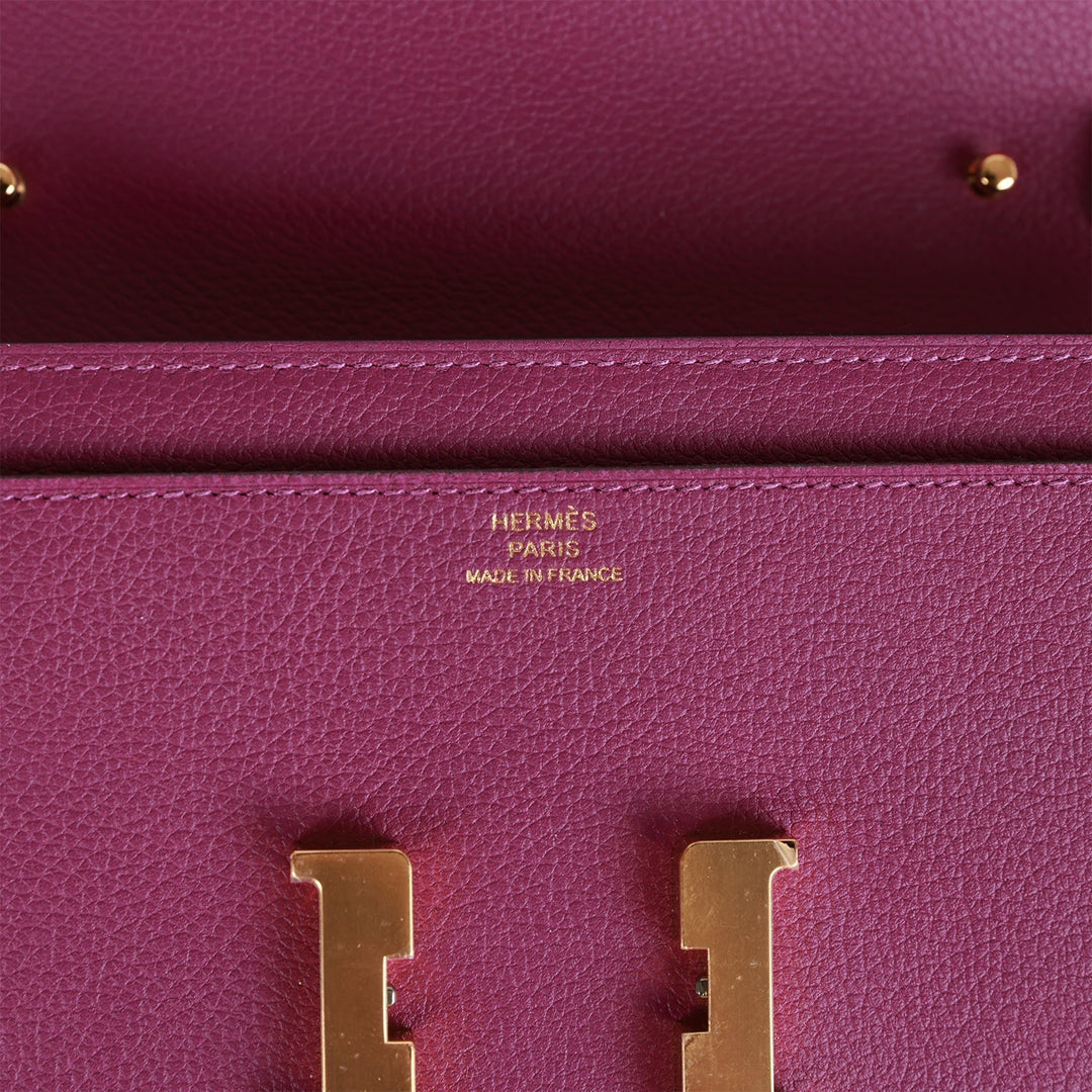 Top quality Hermes Constance Wallet To Go Anemone Evercolor Gold Hardware