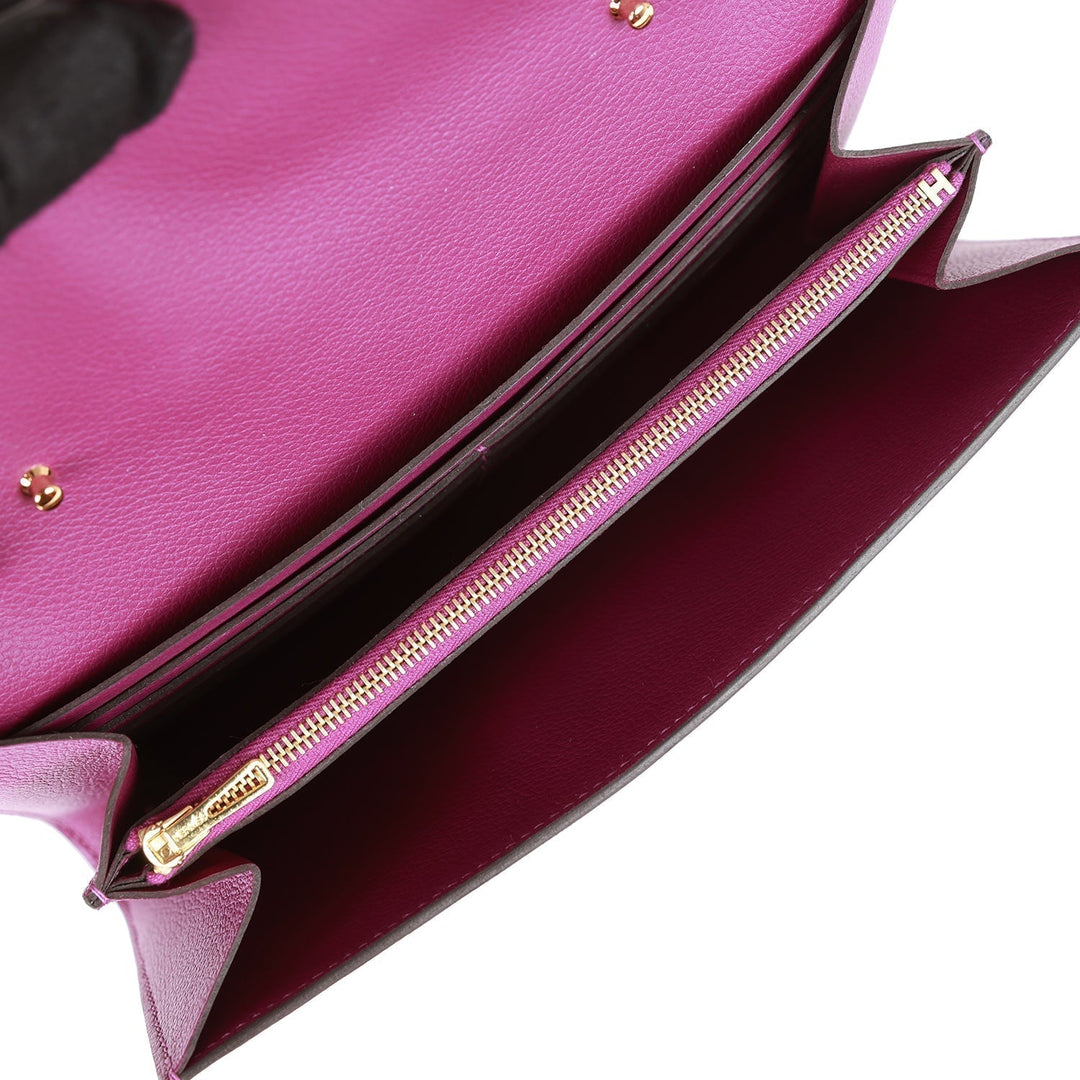 Top quality Hermes Constance Wallet To Go Anemone Evercolor Gold Hardware
