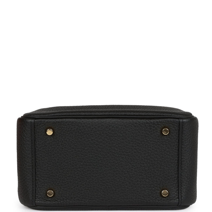 Top quality Hermes Mini Lindy Black Clemence Gold Hardware