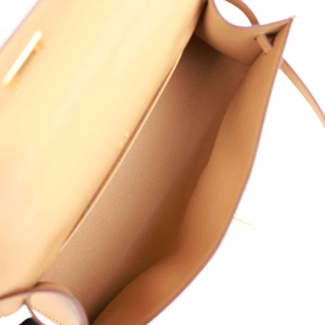 Top quality Hermes Kelly Pochette Biscuit Swift Gold Hardware