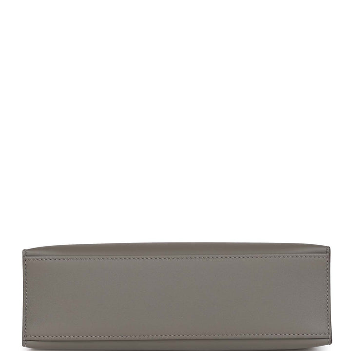 Top quality Hermes Kelly Pochette Gris Meyer Swift Palladium Hardware
