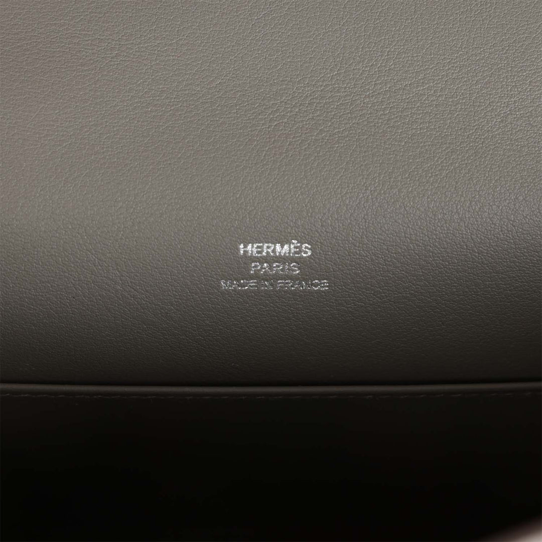 Top quality Hermes Kelly Pochette Gris Meyer Swift Palladium Hardware