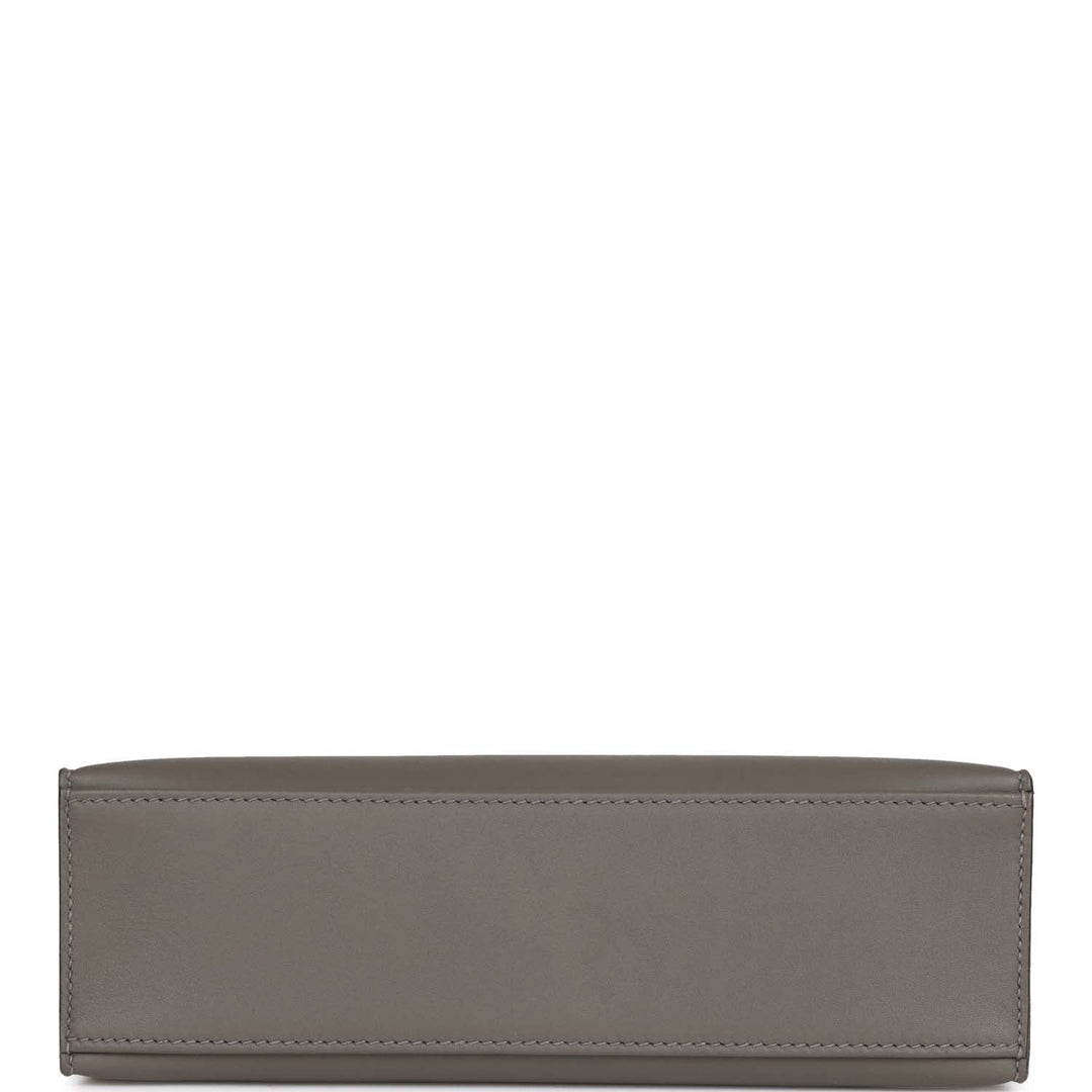 Top quality Hermes Kelly Pochette Gris Meyer Swift Gold Hardware