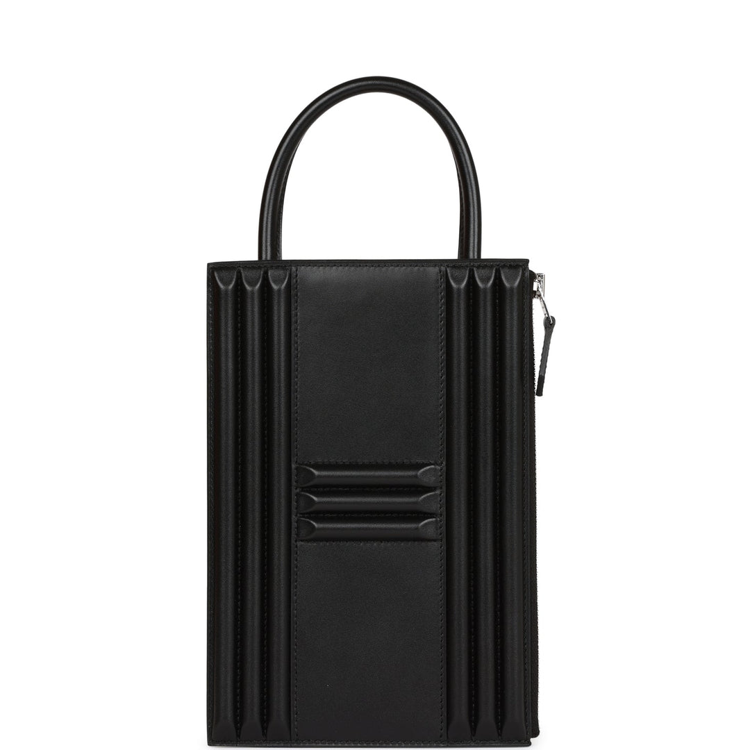 Top quality Hermes Cadena Lock Bag Black Tadelakt Palladium Hardware