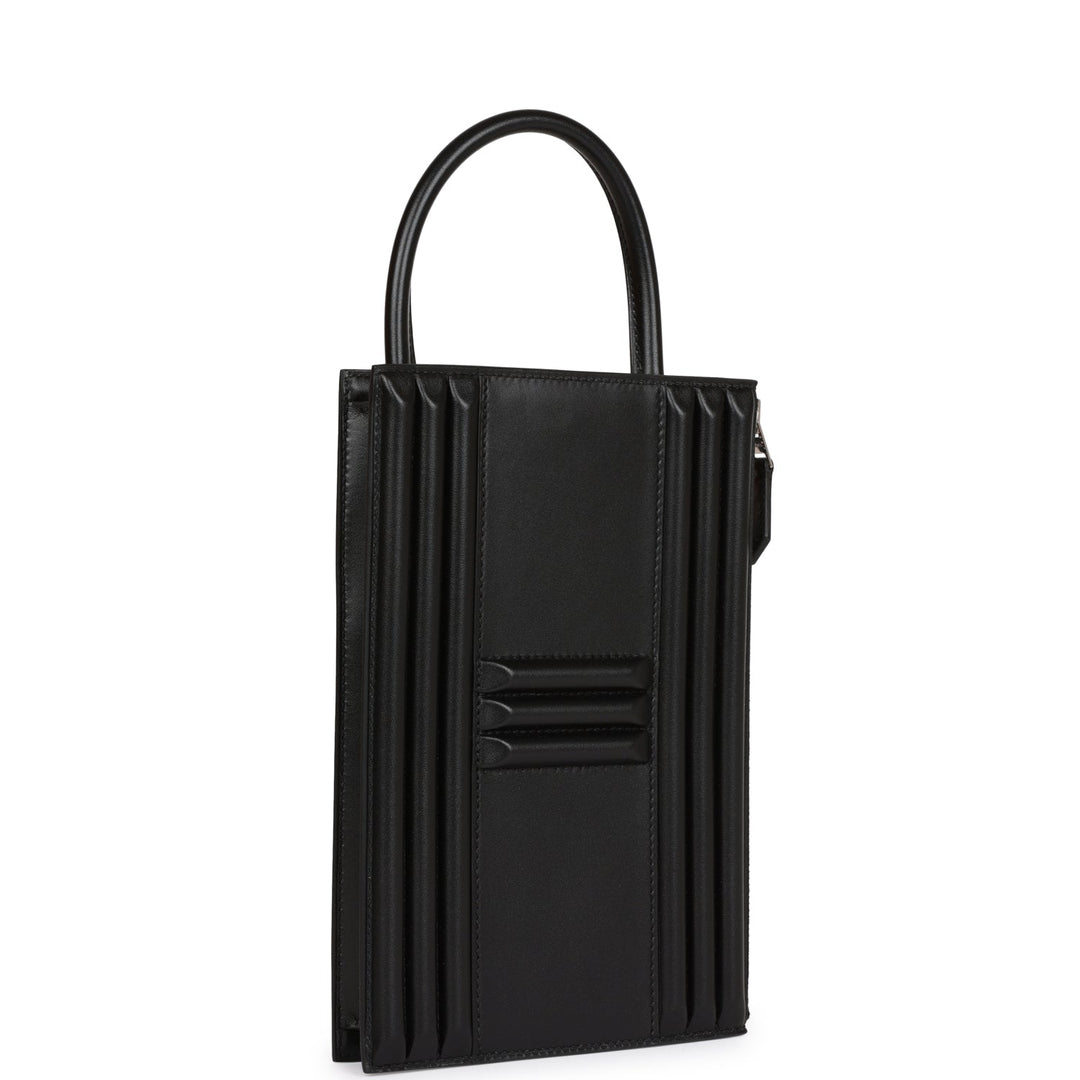 Top quality Hermes Cadena Lock Bag Black Tadelakt Palladium Hardware