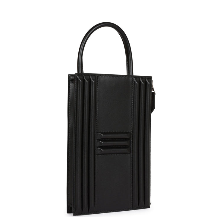 Top quality Hermes Cadena Lock Bag Black Tadelakt Palladium Hardware