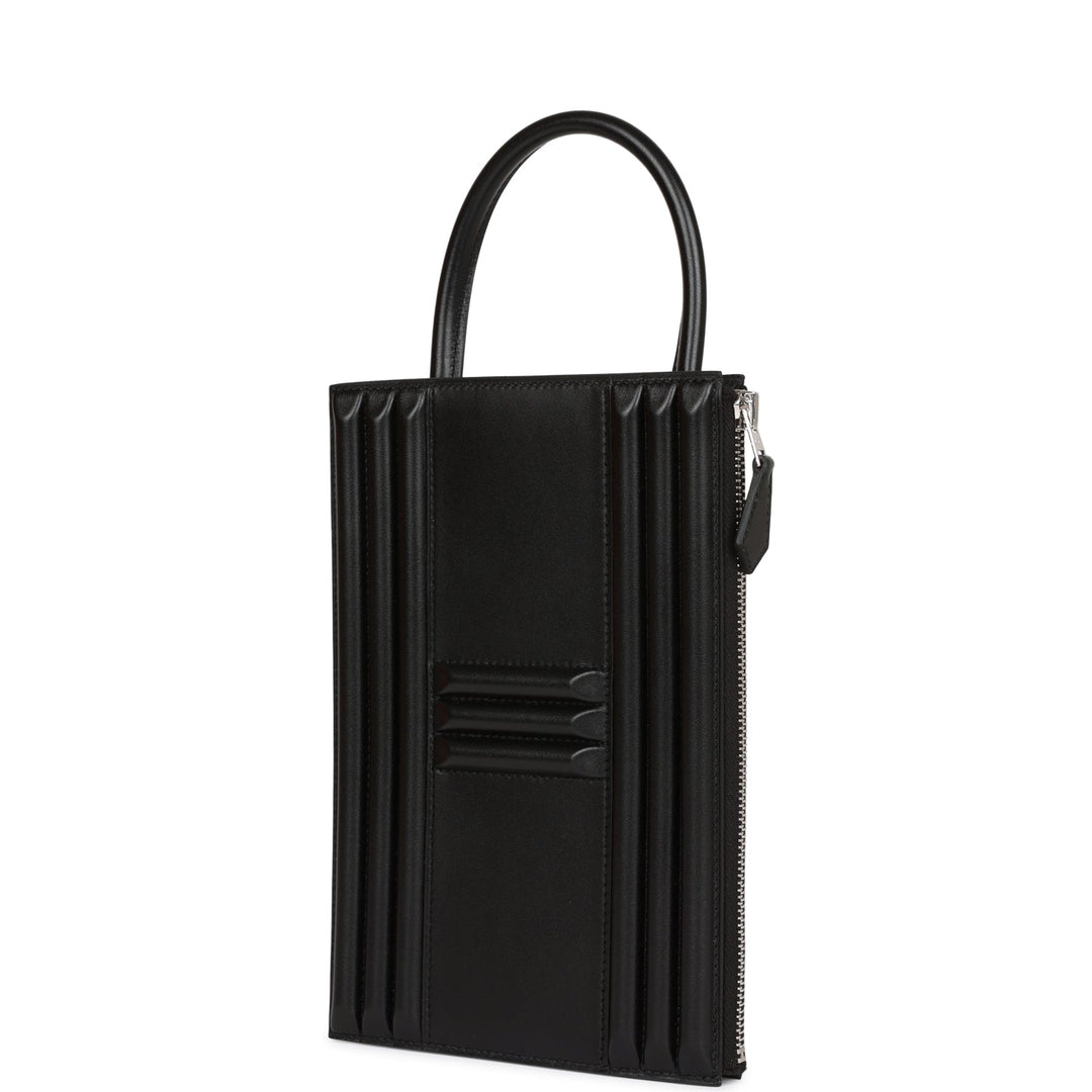 Top quality Hermes Cadena Lock Bag Black Tadelakt Palladium Hardware