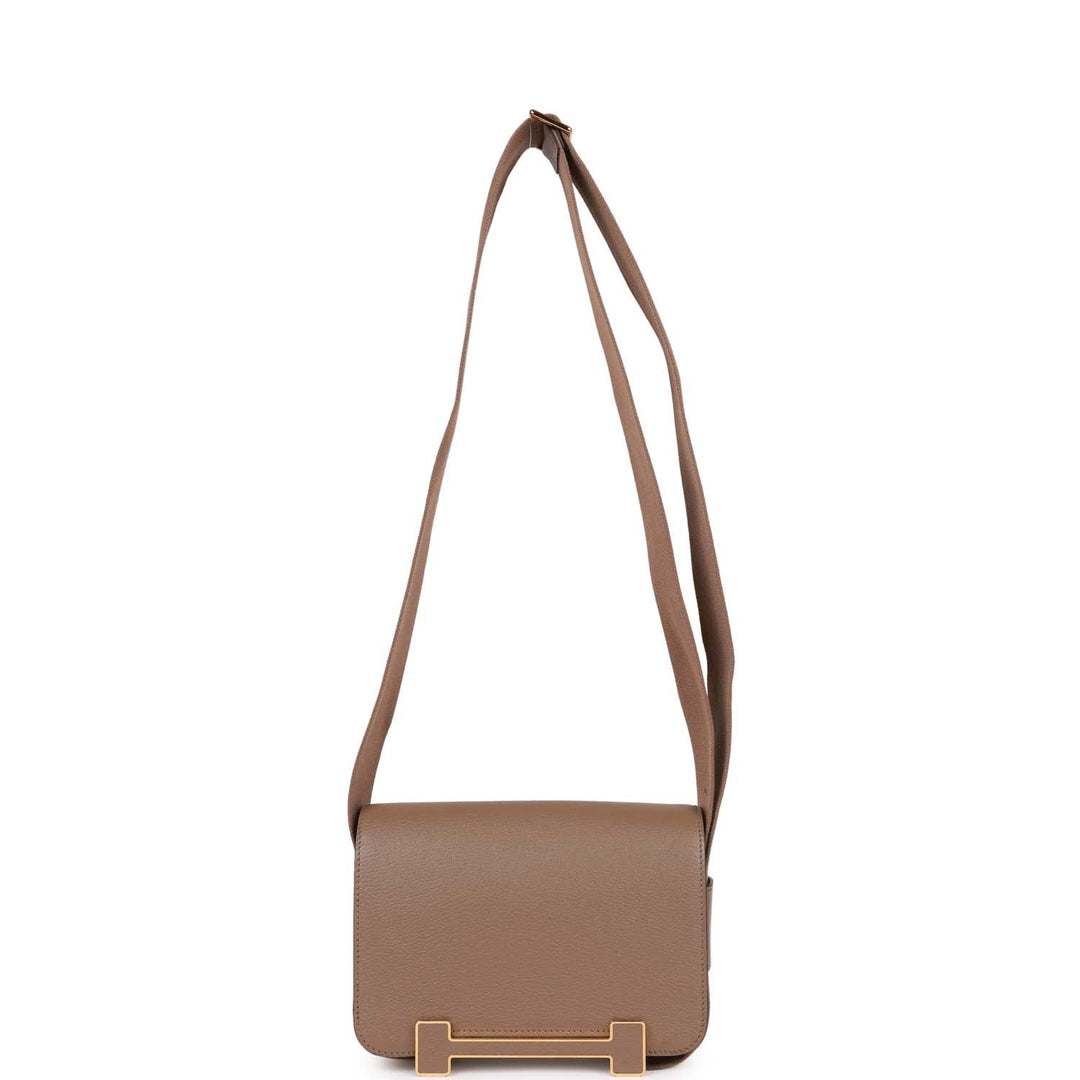 Top quality Hermes Geta Etoupe Chevre Gold Hardware