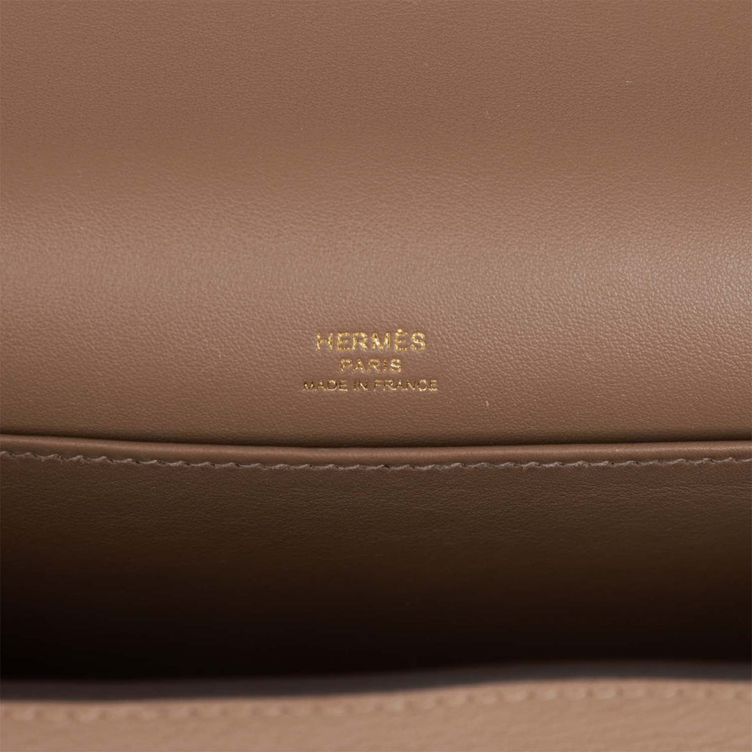 Top quality Hermes Geta Etoupe Chevre Gold Hardware