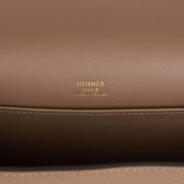 Top quality Hermes Geta Etoupe Chevre Gold Hardware