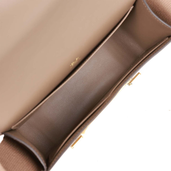 Top quality Hermes Geta Etoupe Chevre Gold Hardware