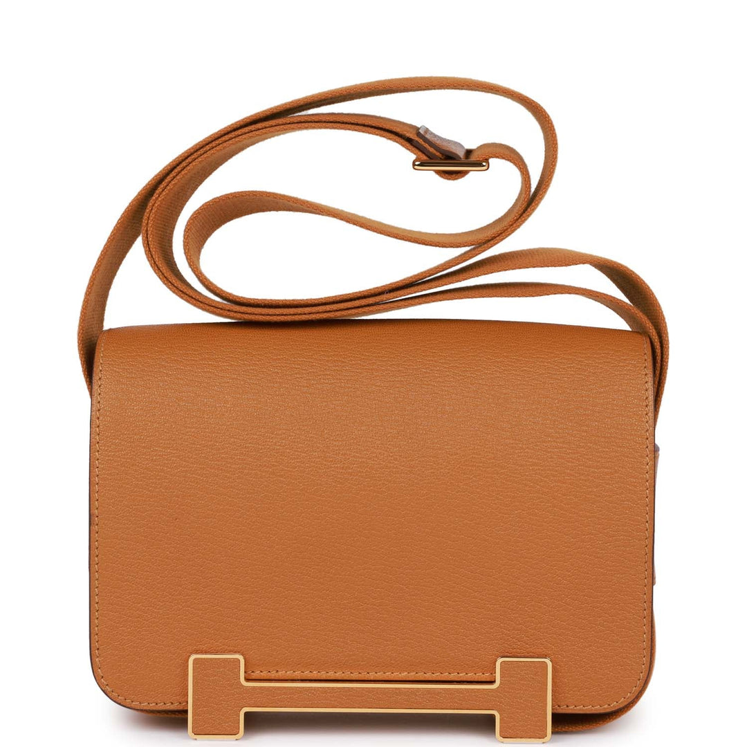 Top quality Hermes Geta Caramel Chevre Gold Hardware