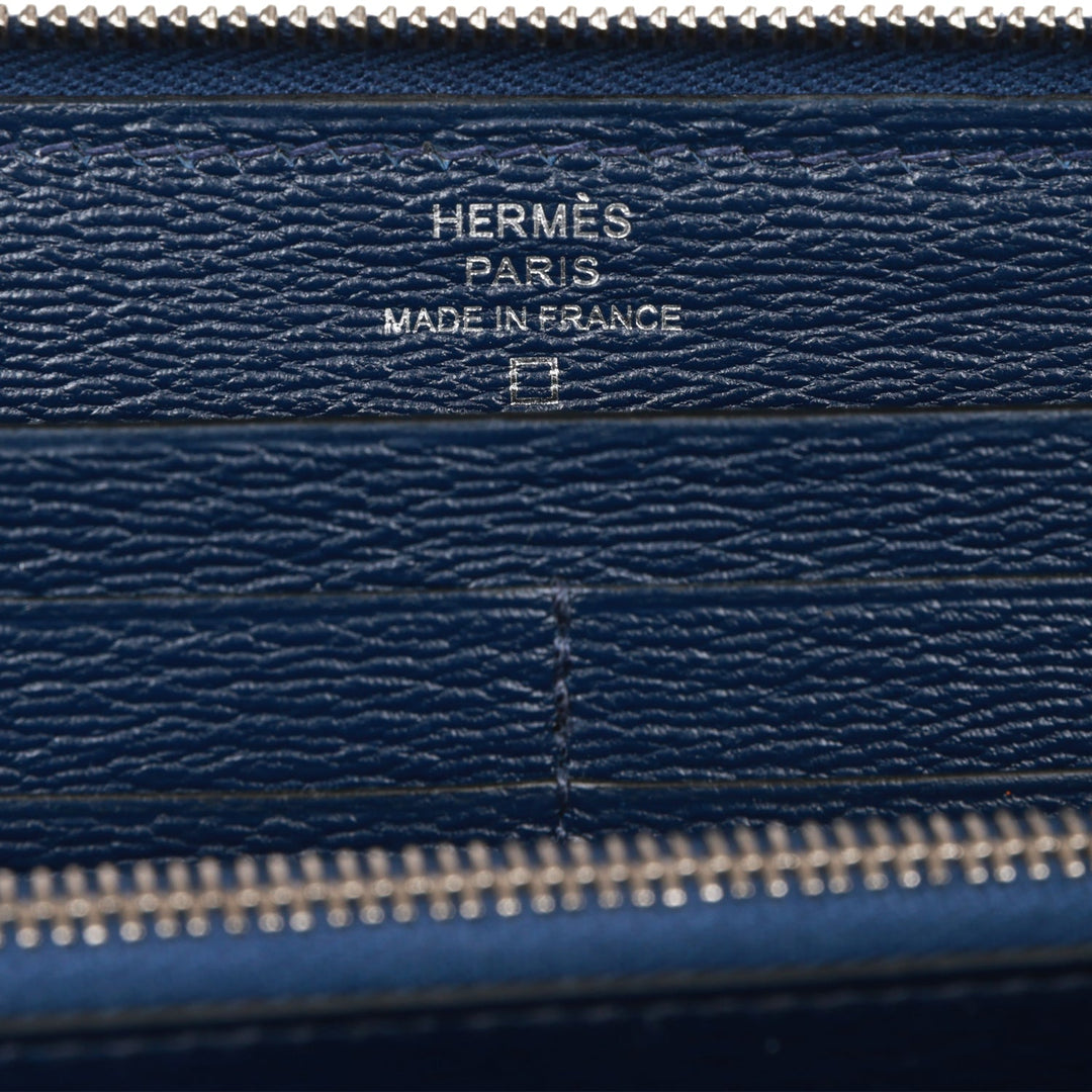 Top quality Hermes Azap Classic Wallet Bleu Saphir Matte Alligator Palladium Hardware