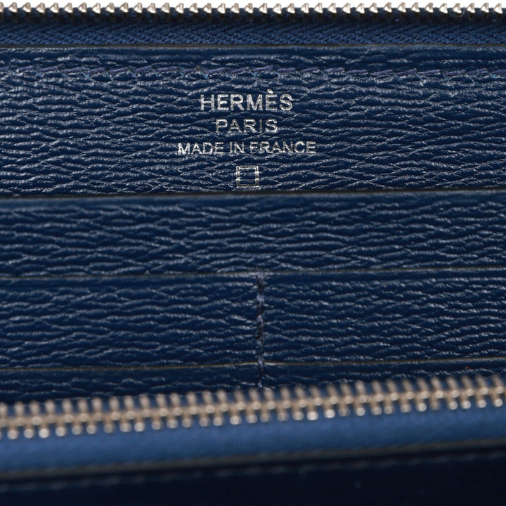 Top quality Hermes Azap Classic Wallet Bleu Saphir Matte Alligator Palladium Hardware