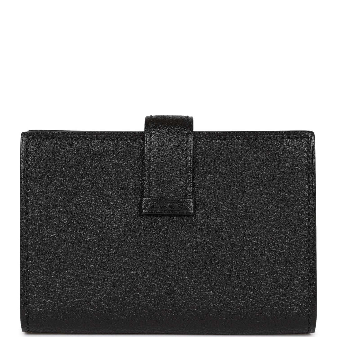 Top quality Hermes Bearn Card Holder Wallet Black Chevre Palladium Hardware