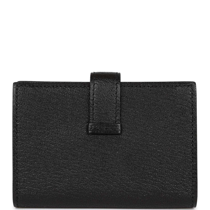 Top quality Hermes Bearn Card Holder Wallet Black Chevre Palladium Hardware