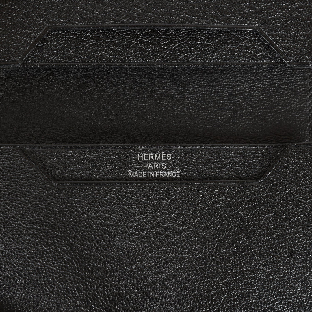 Top quality Hermes Bearn Card Holder Wallet Black Chevre Palladium Hardware