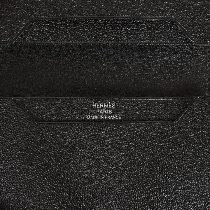 Top quality Hermes Bearn Card Holder Wallet Black Chevre Palladium Hardware