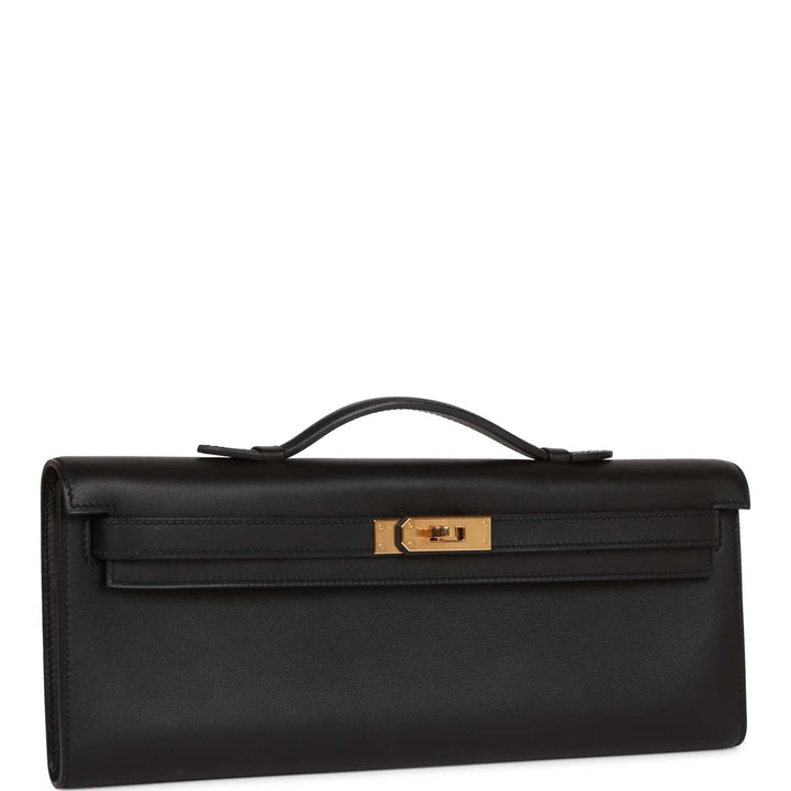 Top quality Hermes Kelly Cut Black Swift Gold Hardware