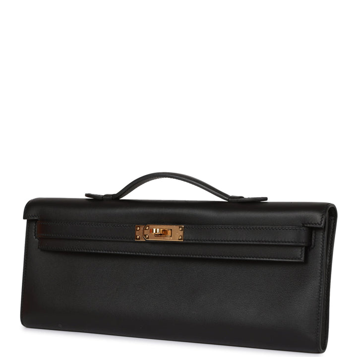 Top quality Hermes Kelly Cut Black Swift Gold Hardware