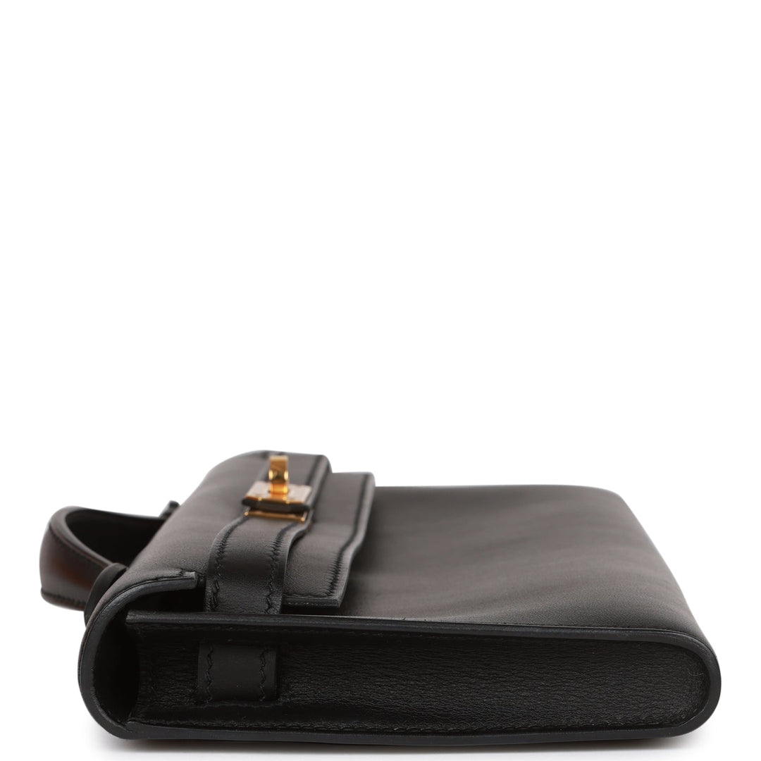 Top quality Hermes Kelly Cut Black Swift Gold Hardware
