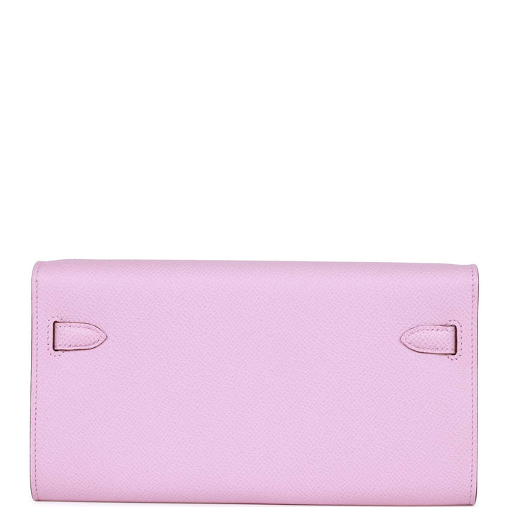 Top quality Hermes Kelly Wallet To Go Mauve Sylvestre Epsom Palladium Hardware