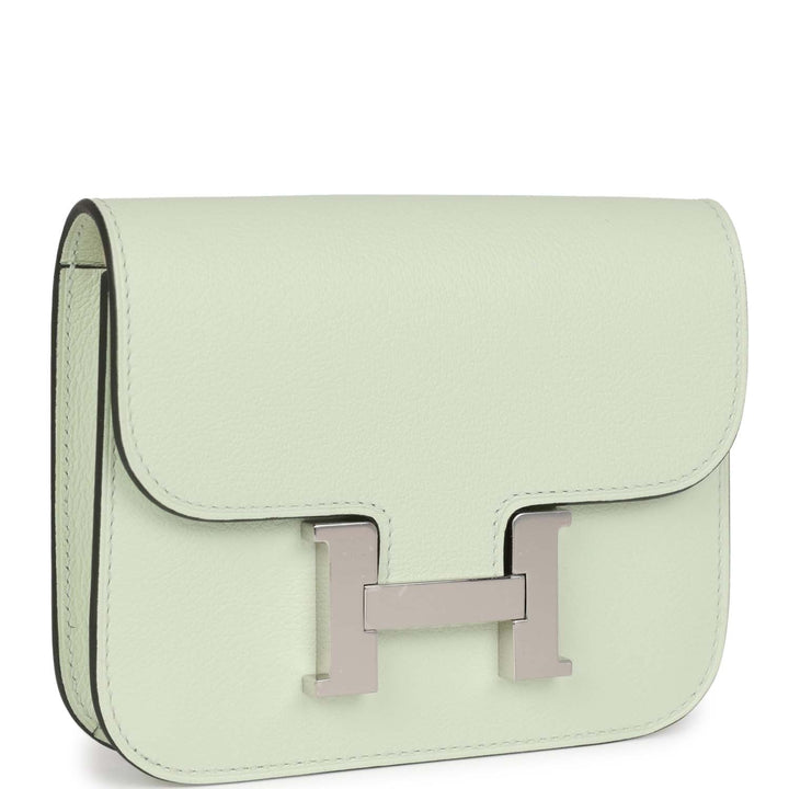 Top quality Hermes Constance Slim Wallet Vert Fizz Evercolor Palladium Hardware