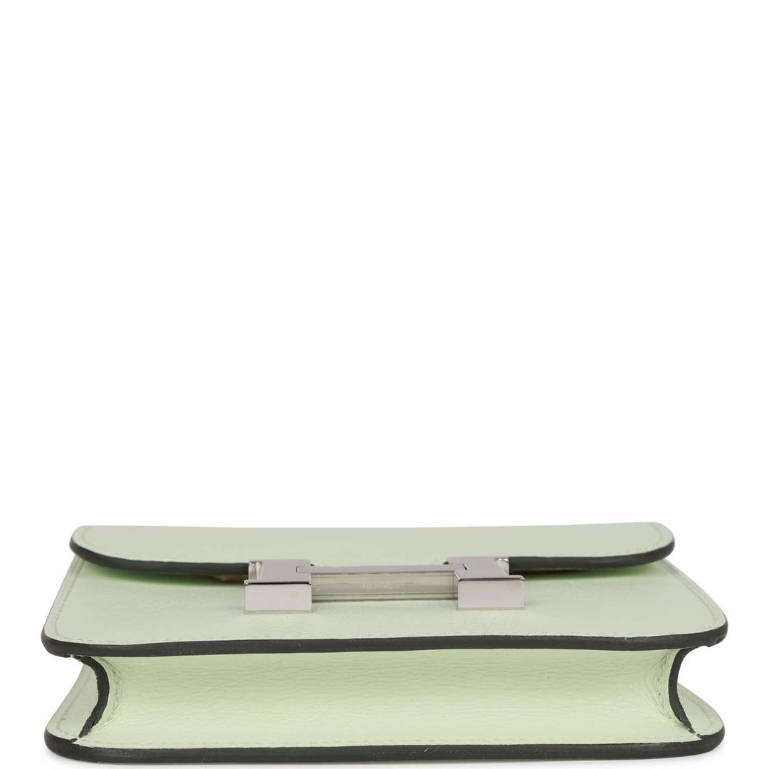 Top quality Hermes Constance Slim Wallet Vert Fizz Evercolor Palladium Hardware