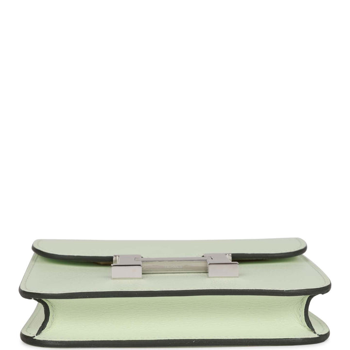 Top quality Hermes Constance Slim Wallet Vert Fizz Evercolor Palladium Hardware