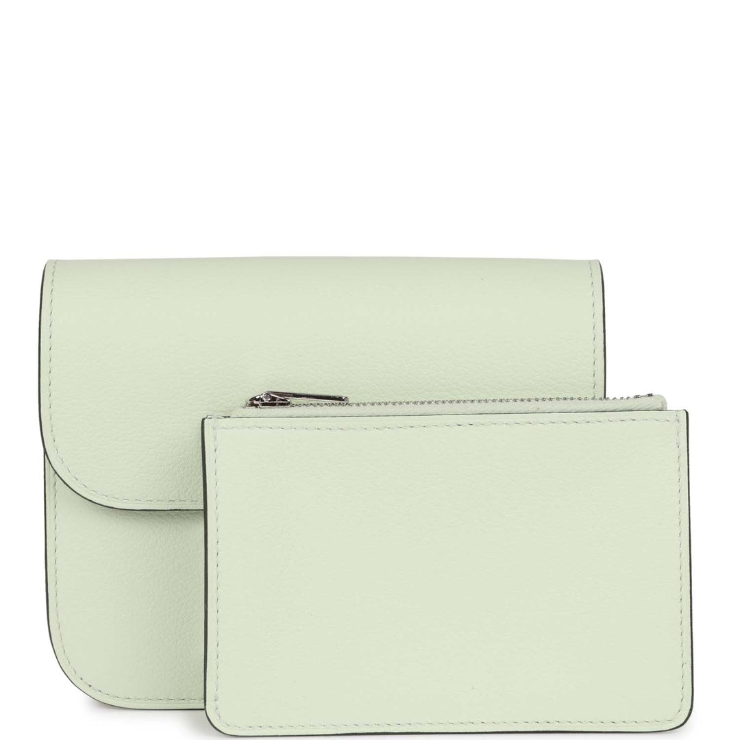 Top quality Hermes Constance Slim Wallet Vert Fizz Evercolor Palladium Hardware