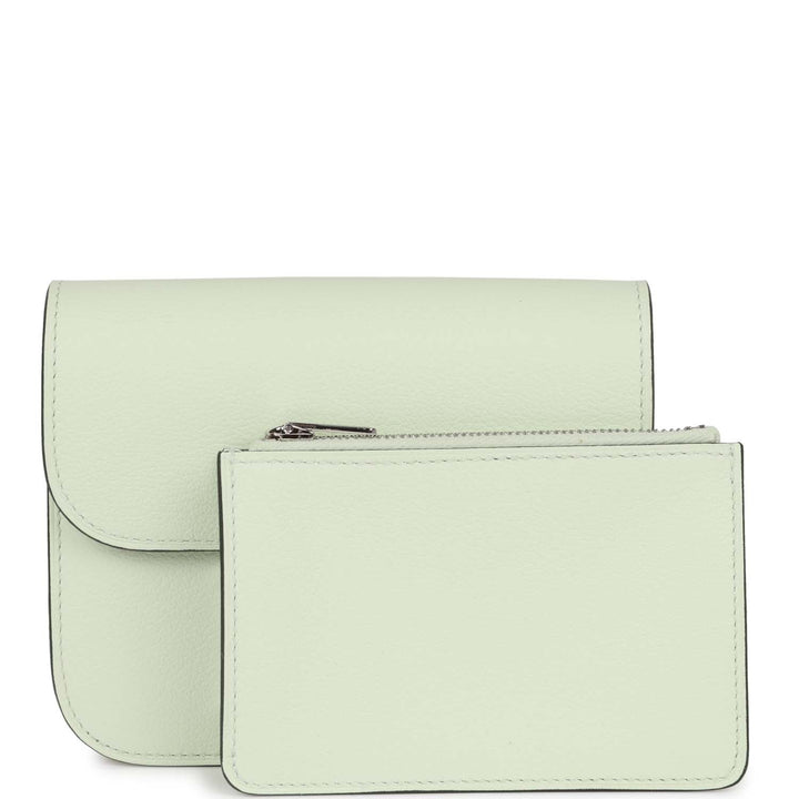 Top quality Hermes Constance Slim Wallet Vert Fizz Evercolor Palladium Hardware