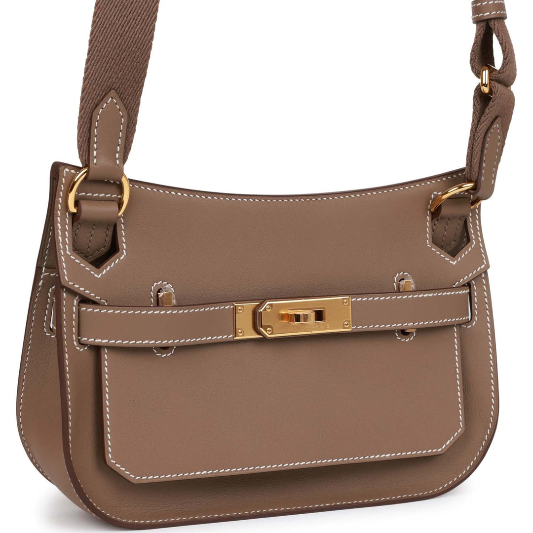 Top quality Hermes Jypsiere Mini Etoupe Swift Gold Hardware