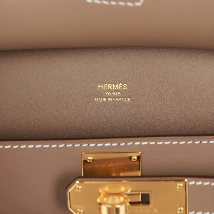 Top quality Hermes Jypsiere Mini Etoupe Swift Gold Hardware