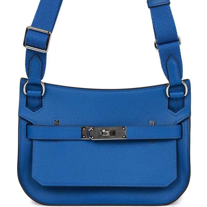 Hermes Mini Jypsiere Bleu France Evercolor Palladium Hardware