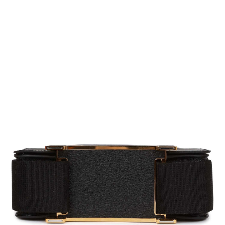 Top quality Hermes Geta Black Chevre Gold Hardware