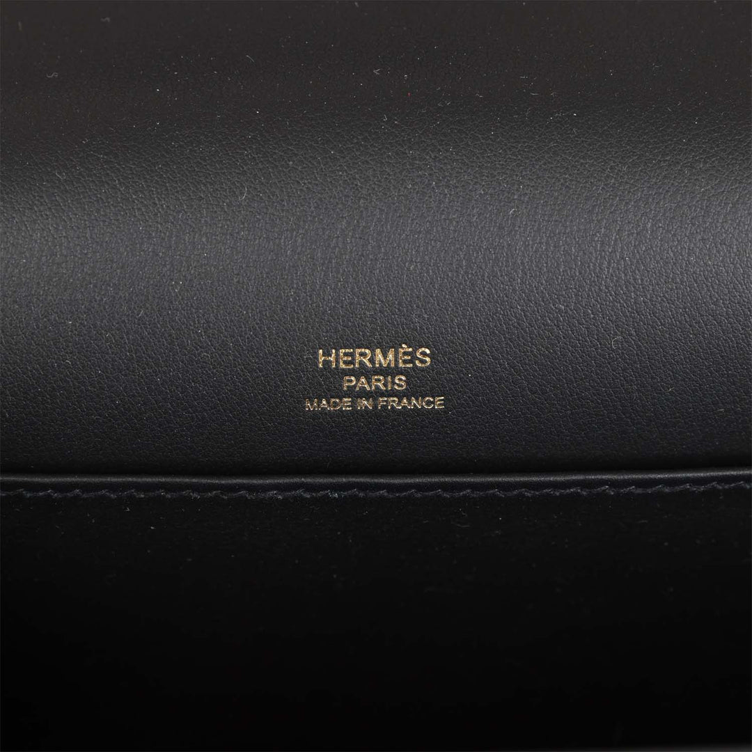 Top quality Hermes Geta Black Chevre Gold Hardware