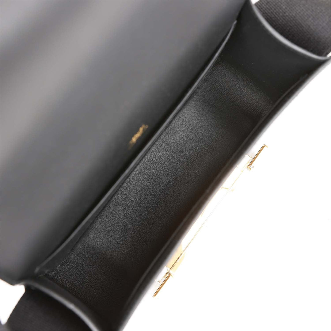 Top quality Hermes Geta Black Chevre Gold Hardware