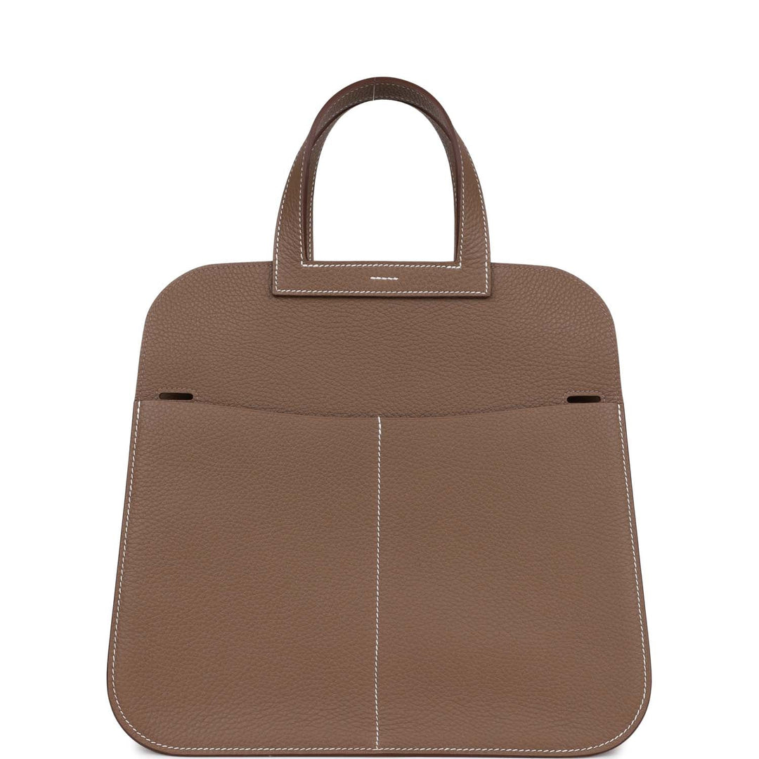 Top quality Hermes Halzan 31 Etoupe Clemence Gold Hardware