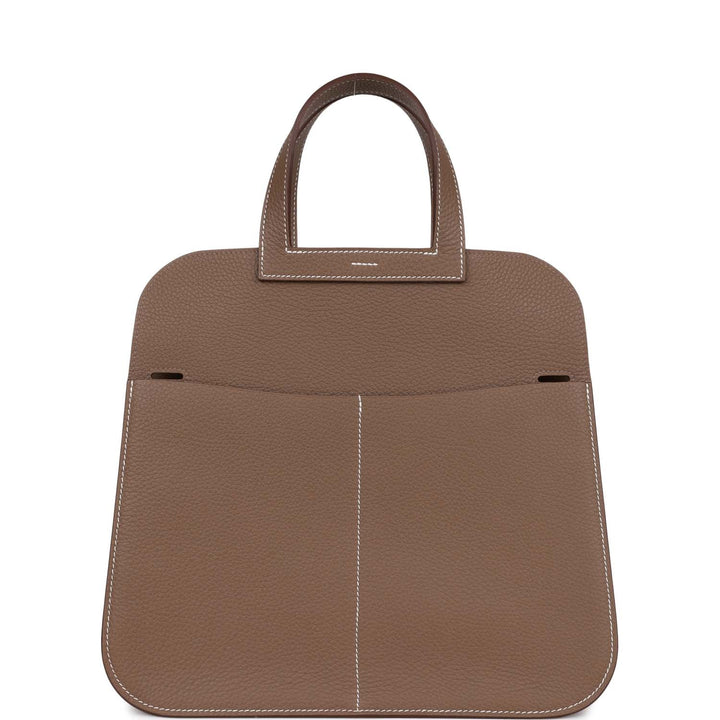 Top quality Hermes Halzan 31 Etoupe Clemence Gold Hardware