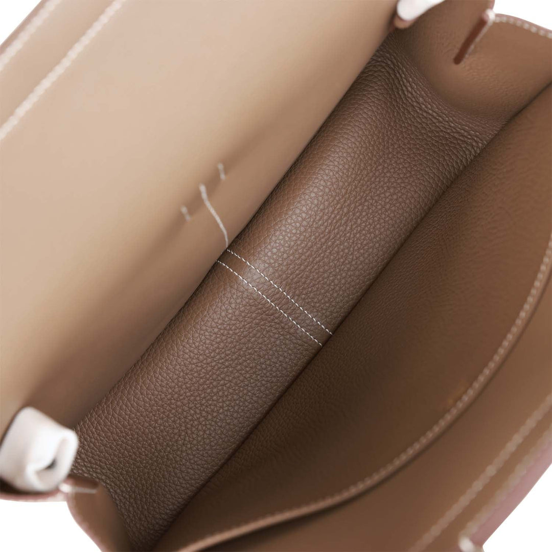 Top quality Hermes Halzan 31 Etoupe Clemence Gold Hardware