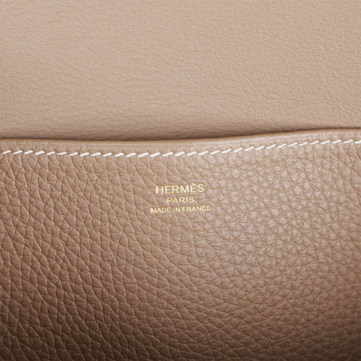 Top quality Hermes Halzan 31 Etoupe Clemence Gold Hardware
