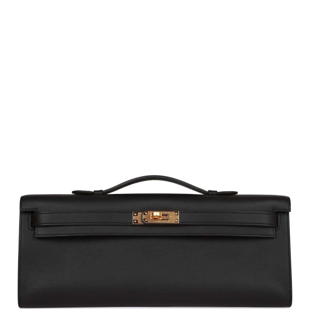 Top quality Hermes Kelly Cut Black Swift Gold Hardware