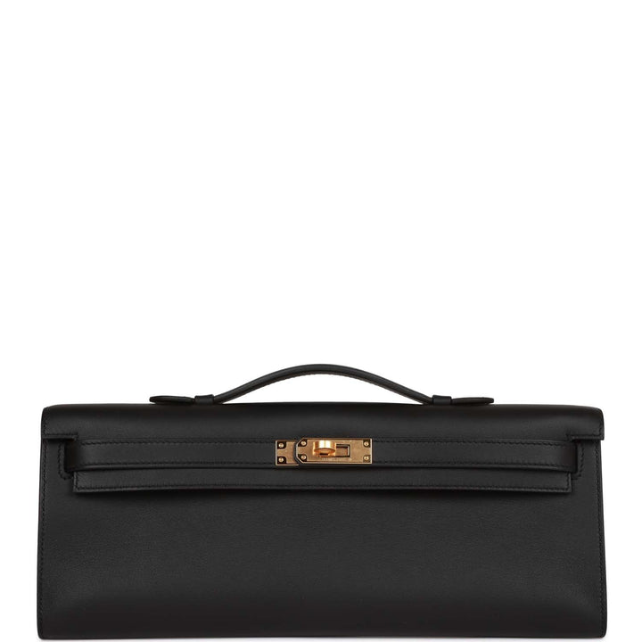 Top quality Hermes Kelly Cut Black Swift Gold Hardware