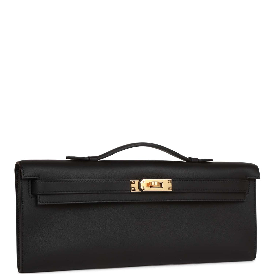 Top quality Hermes Kelly Cut Black Swift Gold Hardware