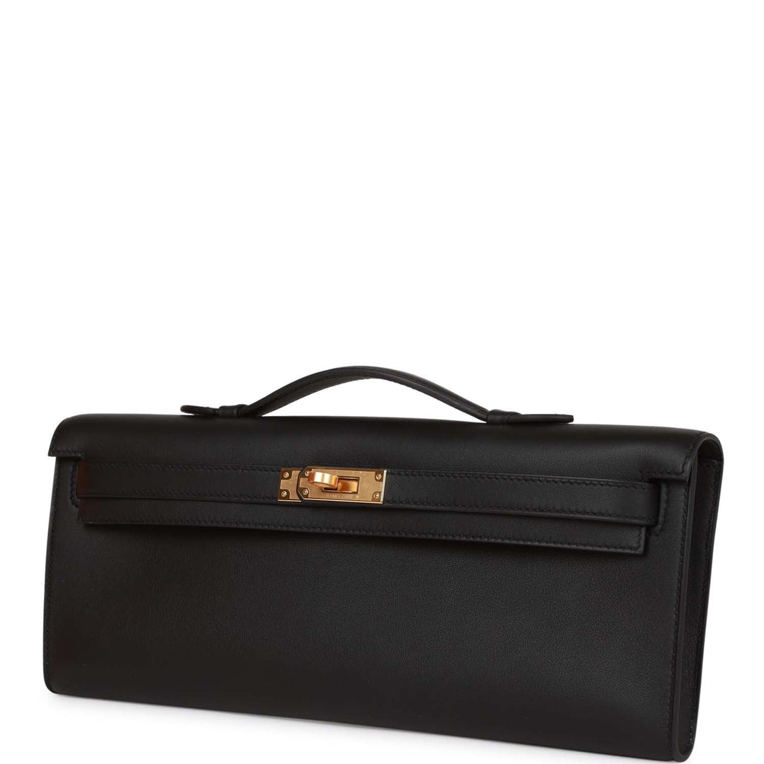 Top quality Hermes Kelly Cut Black Swift Gold Hardware