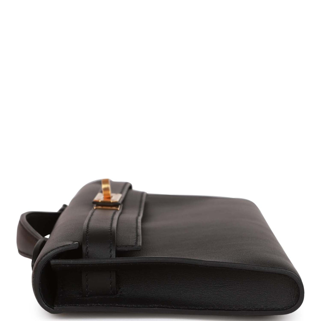 Top quality Hermes Kelly Cut Black Swift Gold Hardware