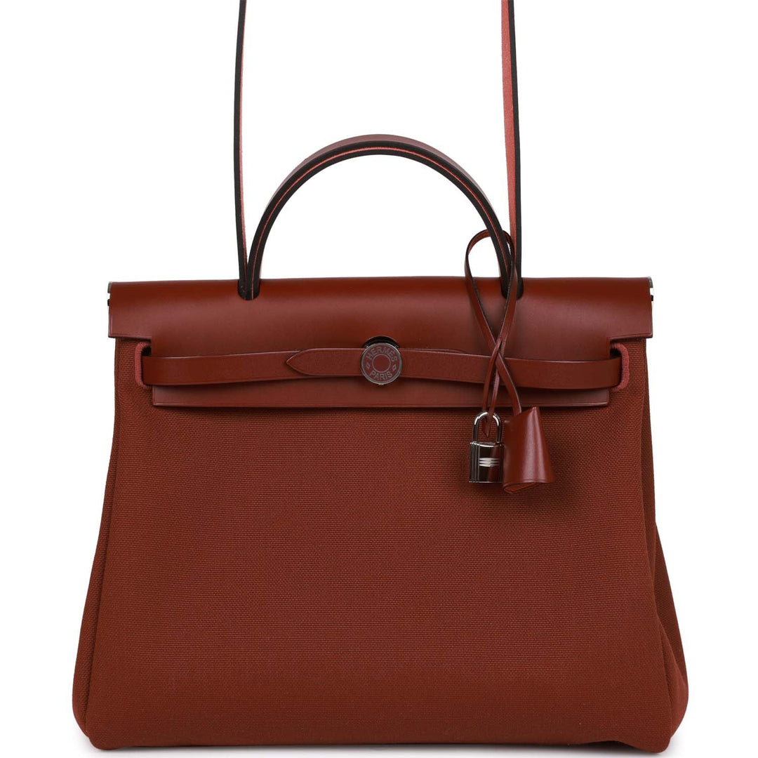 Top quality Hermes Herbag Zip PM 31 Rouge H Vache Hunter Palladium Hardware